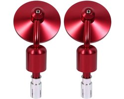 Zyrex® Bar End Spiegels - Fietsspiegel - Motor Spiegels- Rood - 15cm  ×9cm  × 3cm