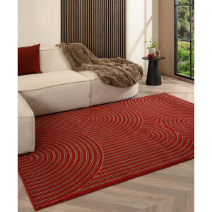 Japandi vloerkleed - Ease Akira rood 160x230 cm