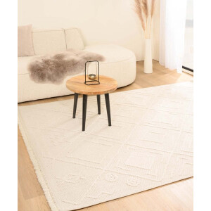 Japandi vloerkleed - Knit Tribe wit 80x150 cm