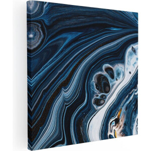 Artaza Canvas Schilderij Abstracte Kunst - Blauwe Verf - 90x90 - Groot - Foto Op Canvas - Canvas Print