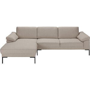 Leen Bakker - Bank Tom Met Chaise Longue Links - Basel - Stof - Beige - 162x261x84 Cm