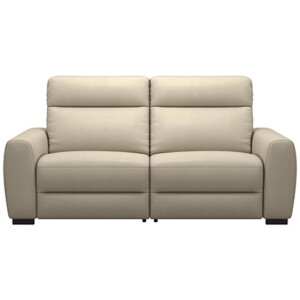 Leen Bakker - Bank James Elektrisch Verstelbaar 3-zits - Stof Melbourne - Leder - Taupe - 95x198x100 Cm