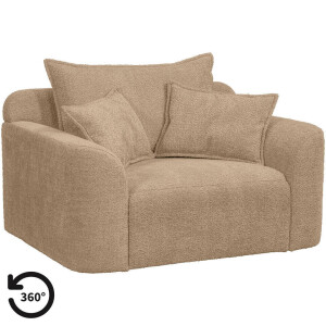 Leen Bakker - Loveseat Elsa - Anthology - Stof - Taupe - 99x128x84 Cm