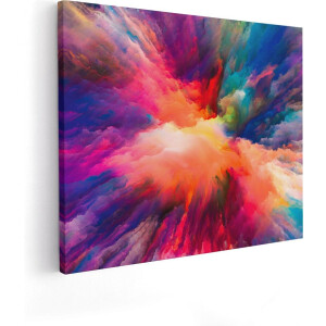 Artaza Canvas Schilderij Abstracte Kunst van Kleuren Verf - 100x80 - Groot - Foto Op Canvas - Canvas Print