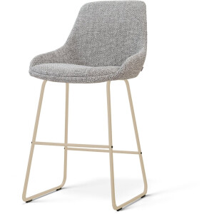 Nolon Nino-Isa Barkruk Grijs Blend - Beige Onderstel - 65 Cm - Japandi - Stoffen - Kookeiland - Barstoel