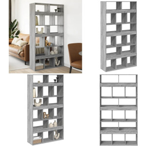 vidaXL kamerscherm 100x33x187,5 cm bewerkt hout grijs sonoma eiken - Kamerscherm - Kamerschermen - Scheidingswand - Kamerverdeler