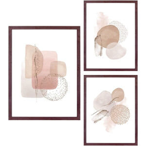 House Nordic - Set/3 - Frame met afbeeldingen - Aspen - Schilderijen - Muurdecoratie - 30x40 en 21x30