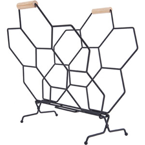 Present Time Tijdschriftenrek Honeycomb - Mat Zwart - 40x33x45cm - Scandinavisch