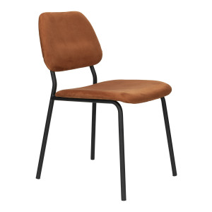 Dutchbone Eetkamerstoel 'Darby' Velvet, kleur Terracotta