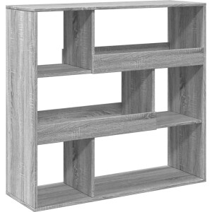 Grijs Sonoma Eiken Kamerscherm - 6 Schappen Kamerscherm - Kamerschermen - Scheidingswand - Kamerverdeler