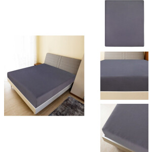 vidaXL Hoeslaken - Dekbedovertrek - Laken - Beddengoed - Hoeslaken jersey 140x200 cm katoen antracietkleurig