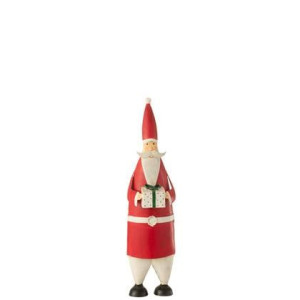J-Line Kerstfiguren kerstman - ijzer - wit| rood - S - 44 cm