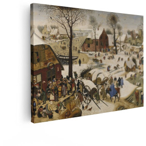 Artaza Canvas Schilderij Oude Meesters - 120x90 cm - Wanddecoratie Bruegel Winterlandschap - Muurdecoratie Dorp - Schilderijen Op Canvas