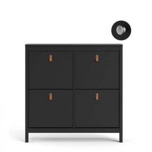 Schoenenkast Madeira - zwart - 103x102x25 cm - Leen Bakker