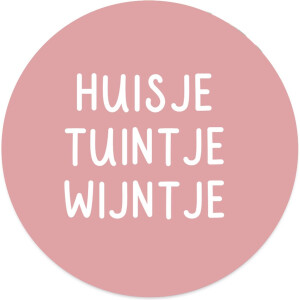 Label2X - Schilderij - Huisje Tuintje Wijntje Ø Aanbevolen - Multicolor - 100 X 100 Cm