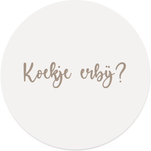 Label2X - Muurcirkel koekje erbij soft white - Ø 120 cm - Forex - Multicolor - Wandcirkel - Rond Schilderij - Muurdecoratie Cirkel - Wandecoratie rond - Decoratie voor woonkamer of slaapkamer