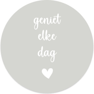 Label2X - Muurcirkel geniet elke dag - Ø 120 cm - Dibond - Multicolor - Wandcirkel - Rond Schilderij - Muurdecoratie Cirkel - Wandecoratie rond - Decoratie voor woonkamer of slaapkamer