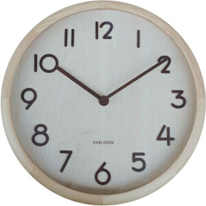 Karlsson Wandklok Pure Bold - Bruin - 30x4.5x30cm - Wandklok Scandinavisch
