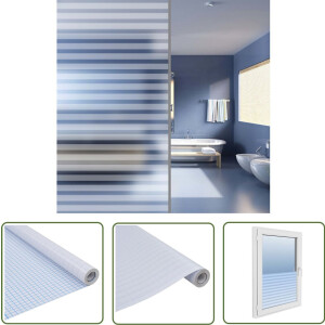 vidaXL Raamdecoratie - Privacyfolie - Raamfolie strepenpatroon mat 0,9x100 m PVC - Glasafscheiding - Pvc Folie - Matte Strepen