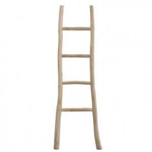 Decoratieve ladder Roel - teakkleur - 160x55x5 cm - Leen Bakker