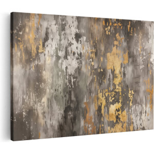 Artaza Canvas Schilderij De Afbeelding Toont een Grijze en Gouden Verf op een Muur - 120x80 - Groot - Foto Op Canvas - Canvas Print