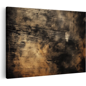 Artaza Canvas Schilderij Zwart Wit Houten Achtergrond - 90x60 cm - Wanddecoratie Woonkamer - Schilderijen - Muurdecoratie