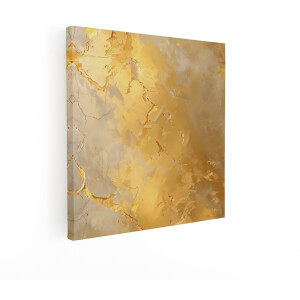 Artaza Canvas Schilderij Abstract Goud - 70x70 cm - Wanddecoratie Marmer Textuur - Muurdecoratie Gouden - Decoratie Woonkamer