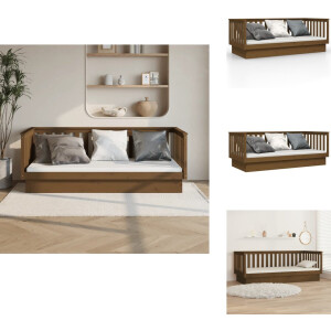 vidaXL Slaapbank - Slaapbanken - Bedbank - Bed - Slaapbank 100 x 200 cm massief grenenhout honingbruin