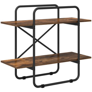 vidaXL - Boekenplank - 2-laags - 60 - x - 35 - x - 70 - cm - PB - Gerookt - eiken