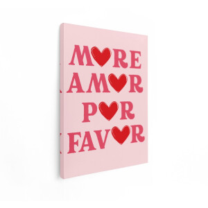Artaza Canvas Schilderij Tekst Liefde - 30x40 cm - Wanddecoratie Hart - Muurdecoratie Roze - Schilderijen Op Canvas Quote