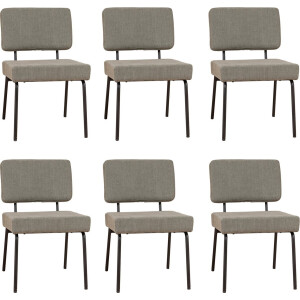 Bronx71® Scandinavische eetkamerstoel Espen groen gerecyclede stof - Eetkamerstoelen set van 6 - stoel