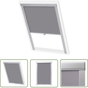 vidaXL Rolgordijn Velux - Verduisterend Rolgoardijn - Rolgordijn verduisterend grijs P08/408 - Zonwering - Raamdecoratie - Grijss