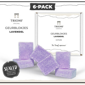 Geurblokjes - Lavendel - 6-Pack - Brievenbusdoosje | Triomf Original - Gifset Amberblokjes - Sixpack Geurblokjes - Klein Cadeau Pakketje - Verjaardag - Bedankt - Nieuw Huis - Amber Blokje - Geur Blokje - Geurblokje - Gif Set - Cadeaupakketje - Paars