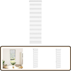 vidaXL Zebra rolgordijn - 40x150 cm - Polyester - Wit Zebra Gordijnen - Rol Gordijnen - Privacy Gordijnen - Lichtfilterende Gordijnen - Modern Gordijn