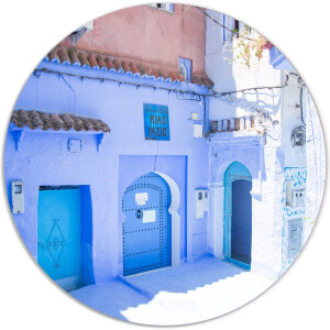 Label2X - Muurcirkel blue zone - Ø 20 cm - Forex - Multicolor - Wandcirkel - Rond Schilderij - Muurdecoratie Cirkel - Wandecoratie rond - Decoratie voor woonkamer of slaapkamer