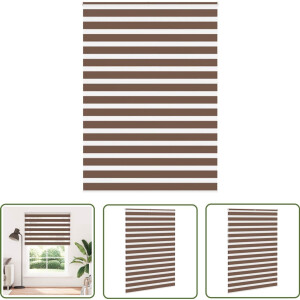vidaXL Zebra rolgordijn 160x230 cm - Bruin Zebra Gordijnen - Roller Blind - Raamdecoratie - Licht Regulerende Gordijnen - Privacy Gordijnen