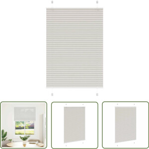 vidaXL Rolgordijn - Plisségordijn - Plissé rolgordijn 95x150 cm stofbreedte 94,4 cm polyester - Gordijnen - Interieur Decoratie - Licht Grijs