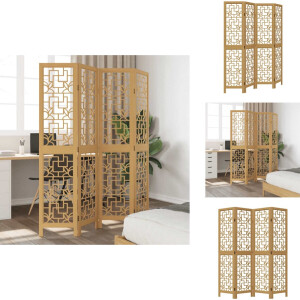 vidaXL Kamerscherm - Kamerschermen - Privacy Scherm - Privacyscherm - Kamerscherm met 4 panelen massief paulowniahout bruin