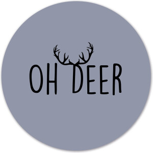 Label2X - Muurcirkel oh deer - Ø 40 cm - Dibond - Multicolor - Wandcirkel - Rond Schilderij - Muurdecoratie Cirkel - Wandecoratie rond - Decoratie voor woonkamer of slaapkamer