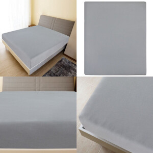 vidaXL Hoeslaken jersey 180x200 cm katoen grijs - Hoeslaken - Dekbedovertrek - Laken - Beddengoed