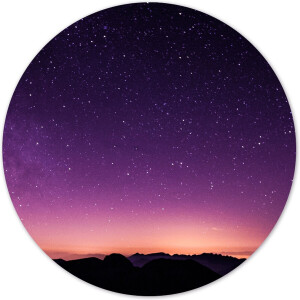 Label2X - Muurcirkel night sky - Ø 120 cm - Forex - Multicolor - Wandcirkel - Rond Schilderij - Muurdecoratie Cirkel - Wandecoratie rond - Decoratie voor woonkamer of slaapkamer