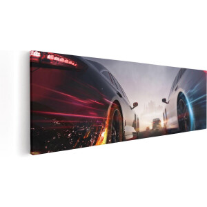 Artaza Canvas Schilderij Auto - 120x40 cm - Groot - Wanddecoratie Race - Muurdecoratie Mancave - Schilderijen Op Canvas
