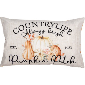 Clayre & Eef Kussenhoes Overig 30x50 cm Beige Polyester Pompoen Herfst decoratie