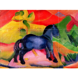 IXXI Little Blue Horse 1912, Franz Marc & Bridgeman Images - 80 x 60 cm - Grote wanddecoratie en posters - Abstract, Olieverf, Klassiek, Kleurrijk