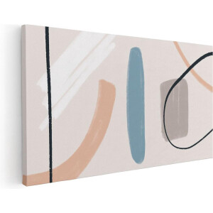 Artaza Canvas Schilderij Abstracte Kunst - Scandinavische Style - 80x40 cm - Wanddecoratie Woonkamer - Schilderijen - Muurdecoratie