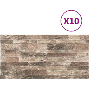 vidaXL - 10 - st - Wandpanelen - 3D - meerkleurige - baksteen - EPS