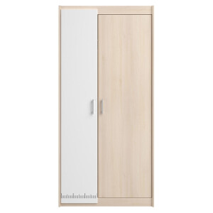 25% korting - Leen Bakker - Kledingkast Charly 2-deurs - Acaciakleur - 180x85x52 Cm - Spaanplaat - Beige