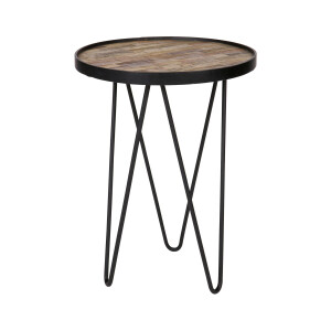 WOOOD Bijzettafel 'Lev' Teakhout, Ø39cm