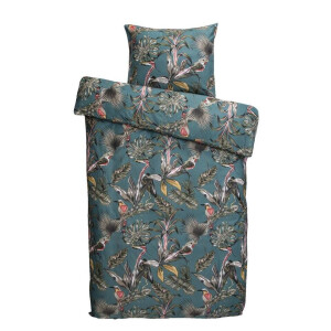 2e Halve Prijs Leen Bakker - Dekbedovertrek Sophia Bloemen - 140x200/220 Cm - Katoen Satijn - Blauw