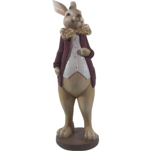 Clayre & Eef Beeld Konijn 18x17x54 cm Bruin Polyresin Woonaccessoires